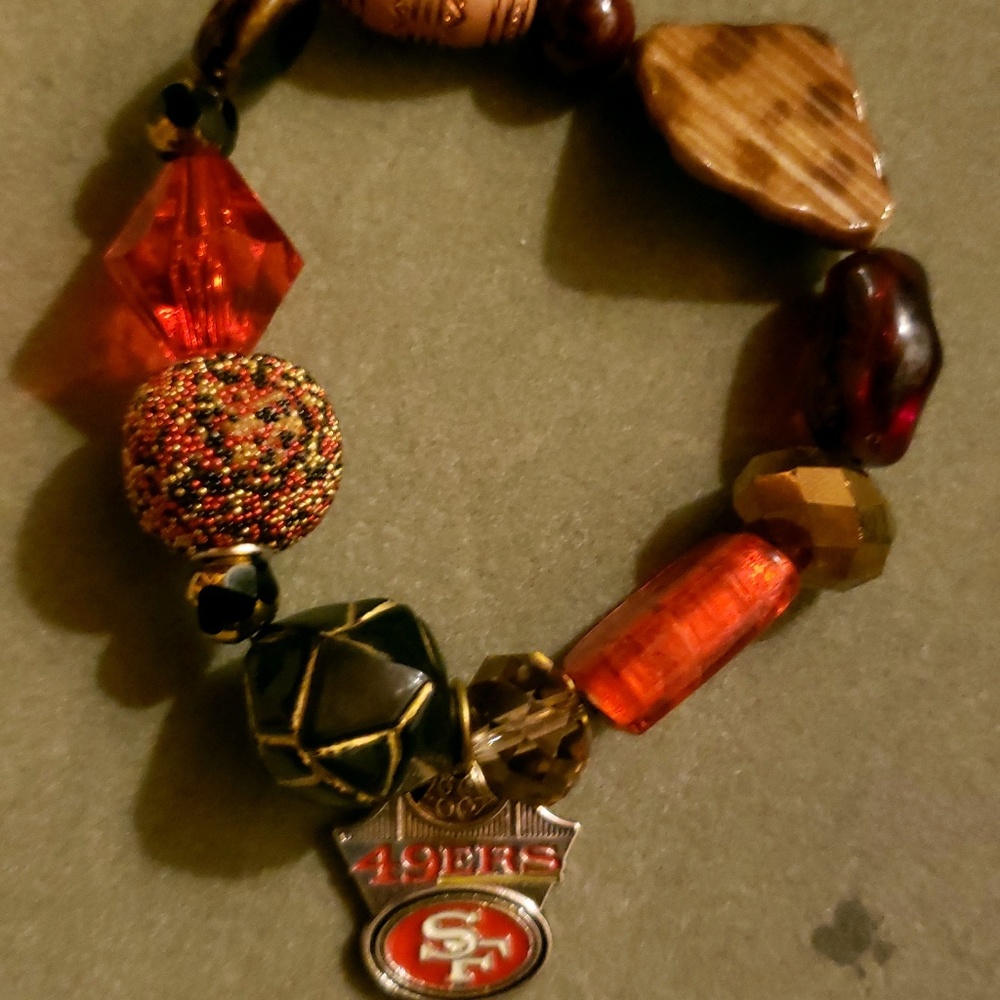 Handmade one of a kind San Francisco 49er bracelet